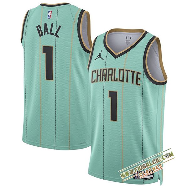 Maglia Charlotte Hornets (BALL #1) 2024/25 Verde/Nero -02