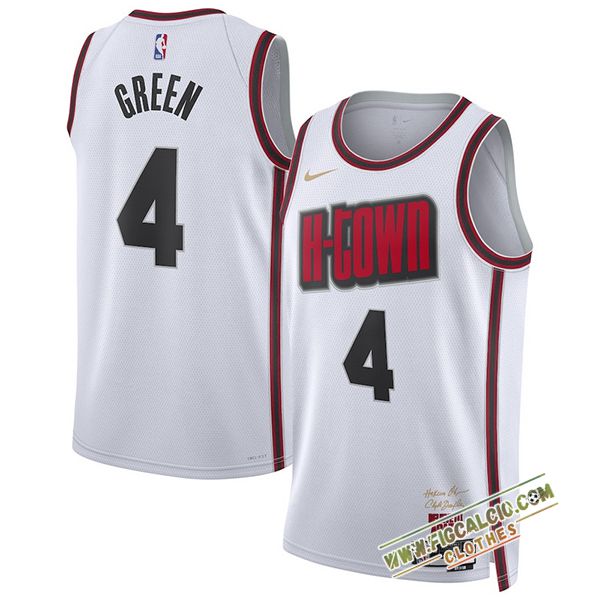Maglia Houston Rockets (GREEN #4) 2024/25 Bianco/Rosso/Nero