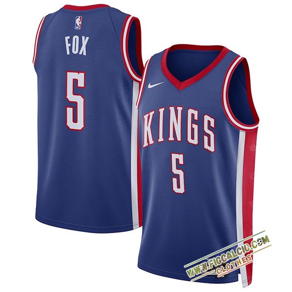 Maglia Sacramento Kings (FOX #5) 2024/25 Blu/Rosso/Bianco