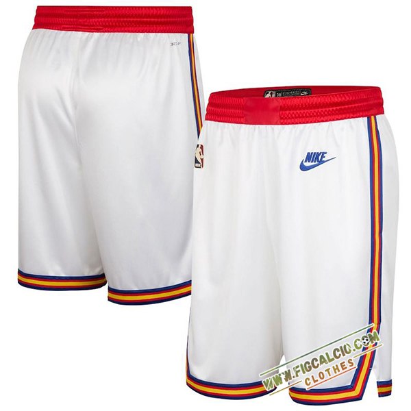Pantaloncini NBA Golden State Warriors 2024/25 Bianco/Rosso