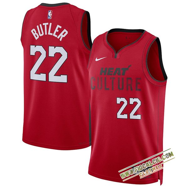Maglia Miami Heat (BUTLER #22) 2024/25 Rosso/Nero/Bianco