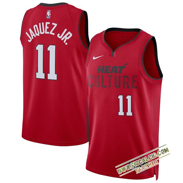 Maglia Miami Heat (JAQUEZ JR. #11) 2024/25 Rosso/Nero/Bianco