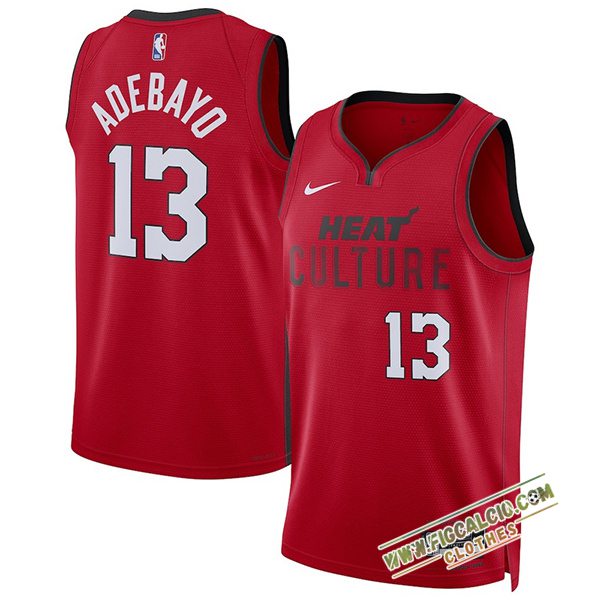 Maglia Miami Heat (ADEBAYO #13) 2024/25 Rosso/Nero/Bianco