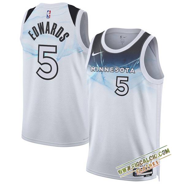 Maglia Minnesota Timberwolves (EDWARDS #5) 2024/25 Bianco/Blu -03