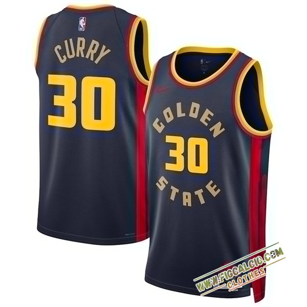 Maglia Golden State Warriors (CURRY #30) 2024/25 Nero/Giallo/Rosso