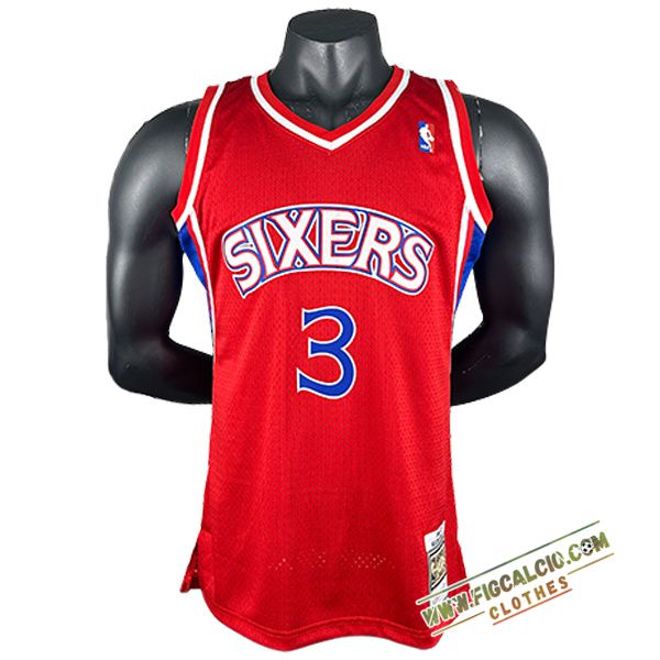Maglia Philadelphia 76ers (IVERSON #3) 2023/24 Rosso/Blu
