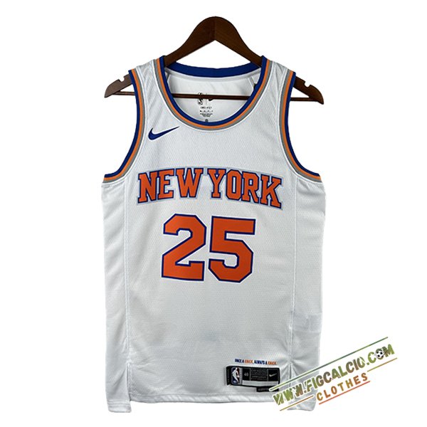 Maglia New York Knicks (BRIDGES #25) 2024/25 Bianco/Arancia
