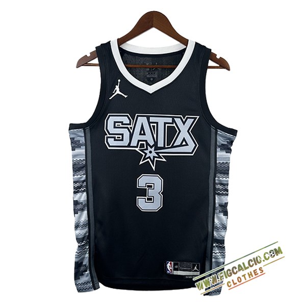 Maglia San Antonio Spurs (PAUL #3) 2024/25 Nero/Grigio