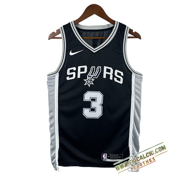 Maglia San Antonio Spurs (PAUL #3) 2024/25 Nero/Grigio/Bianco
