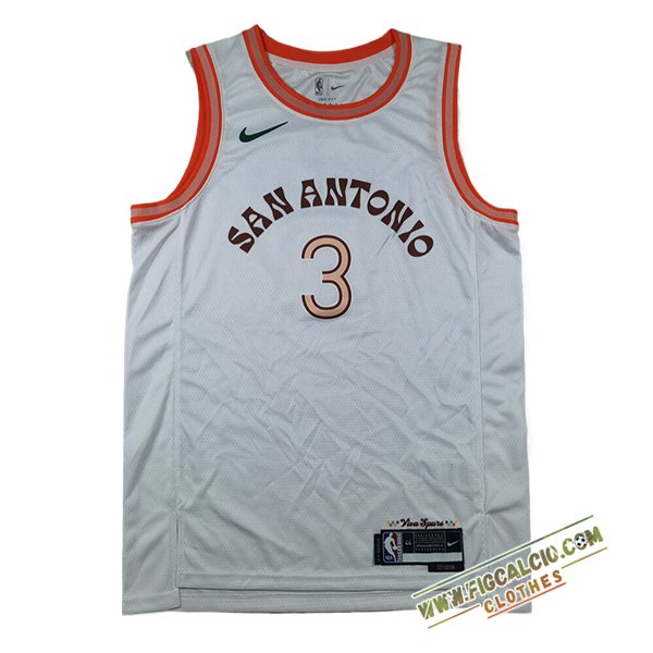 Maglia San Antonio Spurs (PAUL #3) 2024/25 Bianco/Arancia