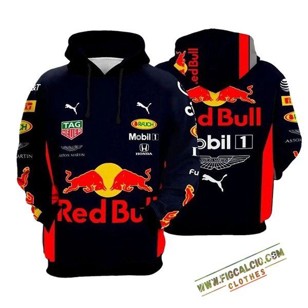 Felpa Cappuccio F1 Red Bull Racing Team Nero/Rosso 2024