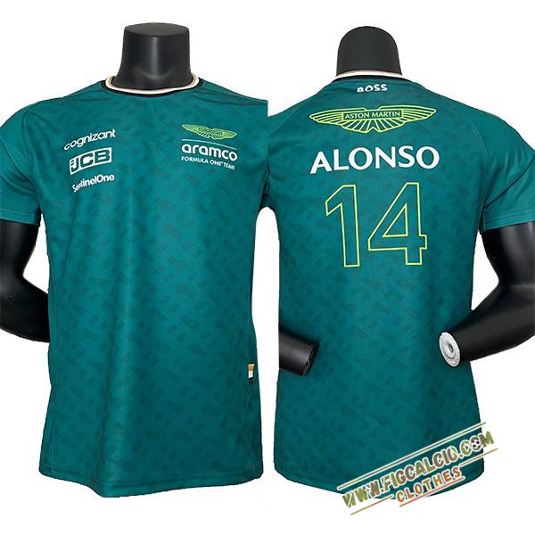 Maglietta F1 Aston Martin Team (ALONSO #14) Verde 2024 -02