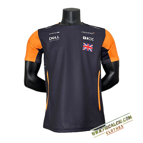 T-Shirt McLaren Team (NORRIS #4) Nero/Arancia 2024