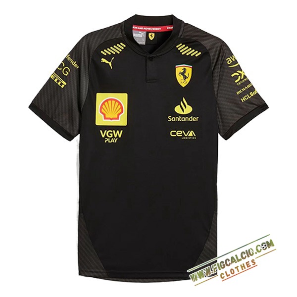 Maglietta F1 Ferrari Team Nero/Giallo 2024