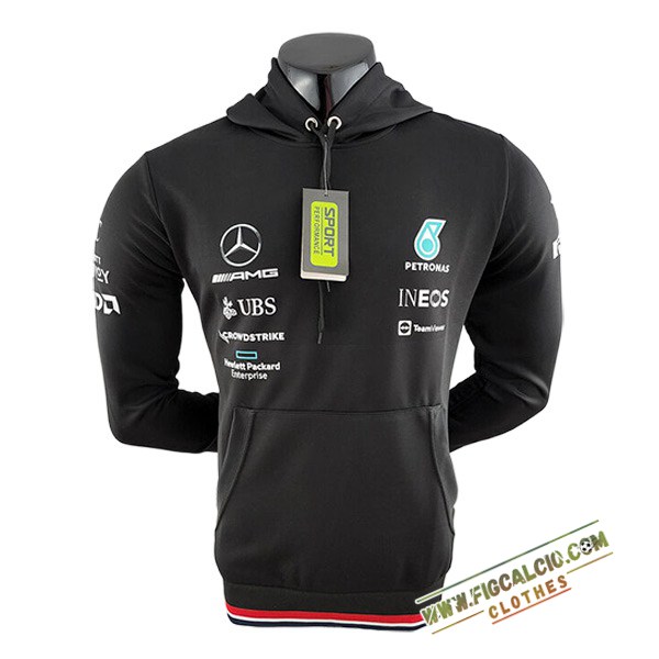 Felpa Cappuccio F1 Mercedes Benz Team Nero 2024