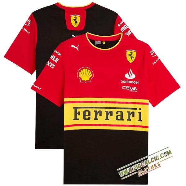 Maglietta F1 Ferrari Team Rosso/Nero/Giallo 2024 -02