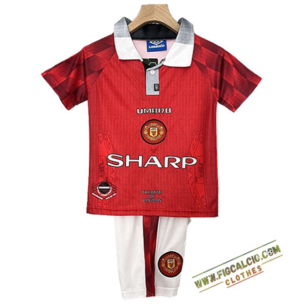 Maglie Calcio Manchester United Retro Bambino Prima 1996/1997