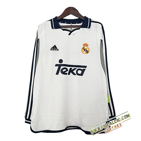 Maglie Calcio Real Madrid Retro Prima Manica Lunga 2000/2001