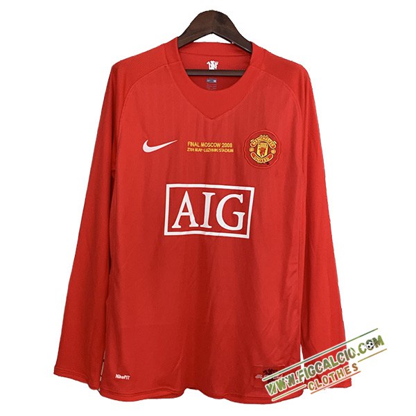 Maglie Calcio Manchester United Retro Prima Manica Lunga 2007/2008