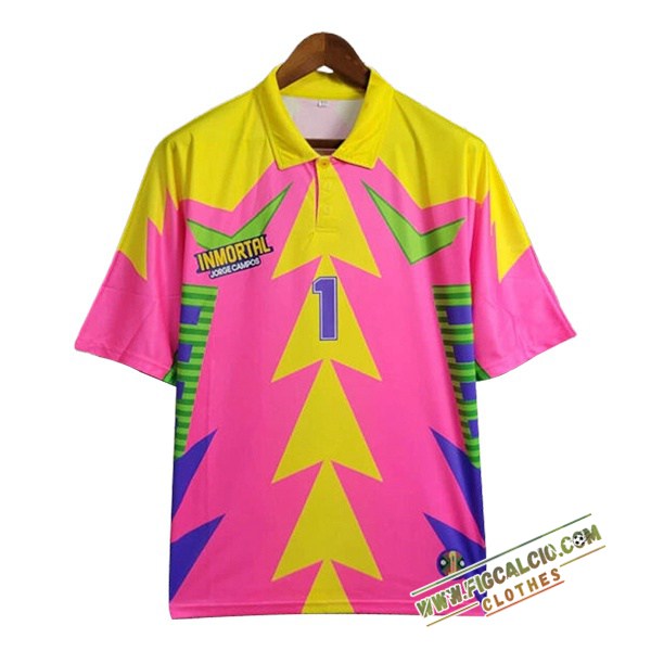 Maglie Calcio Messico Retro Portiere Rosa/Giallo