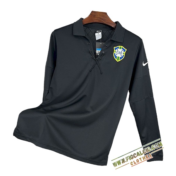 Maglie Calcio Brasile Retro Manica Lungas Special Edition Nero 2004