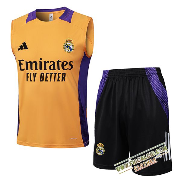 Kit Canotta Allenamento Real Madrid Arancia/viola 2025/2026