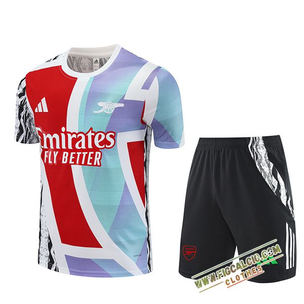 Kit Maglia Allenamento Arsenal Bianco/Blu/Rosso 2025/2026