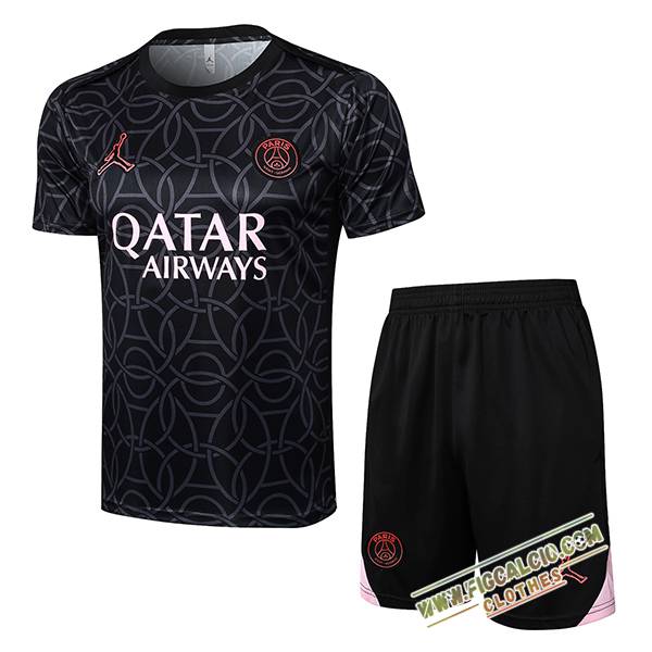 Kit Maglia Allenamento PSG Nero/Grigio 2025/2026