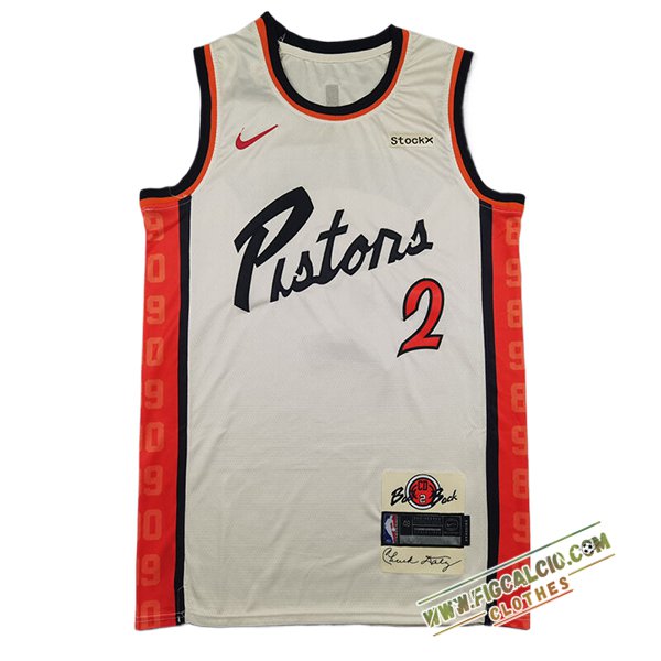 Maglia Detroit Pistons (CUNNINGHAM #2) 2025/26 Beige/Arancia/Nero