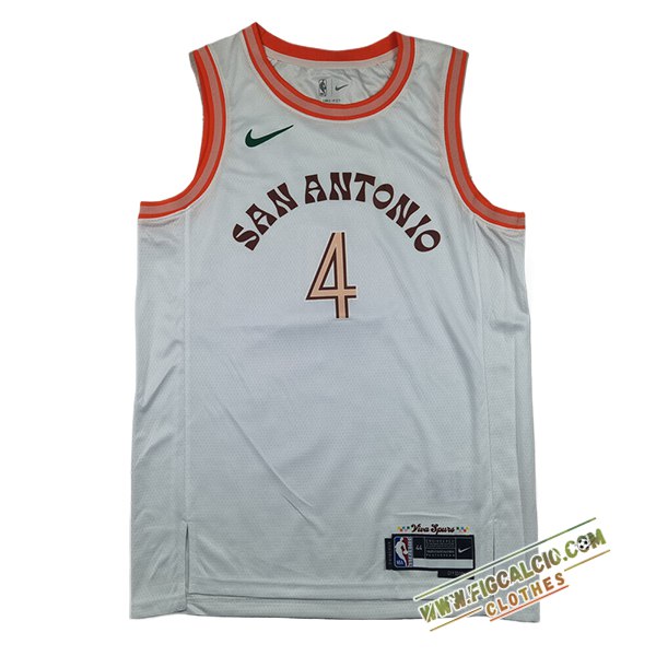 Maglia San Antonio Spurs (FOX #4) 2025/26 Bianco/Arancia
