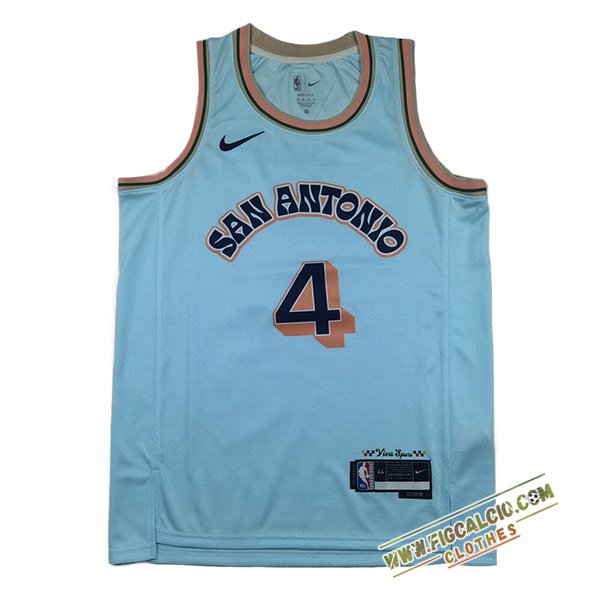 Maglia San Antonio Spurs (FOX #4) 2025/26 Blu/Arancia
