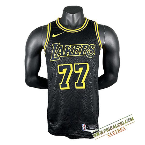 Maglia Los Angeles Lakers (DONCIC #77) 2025/26 Nero/Giallo