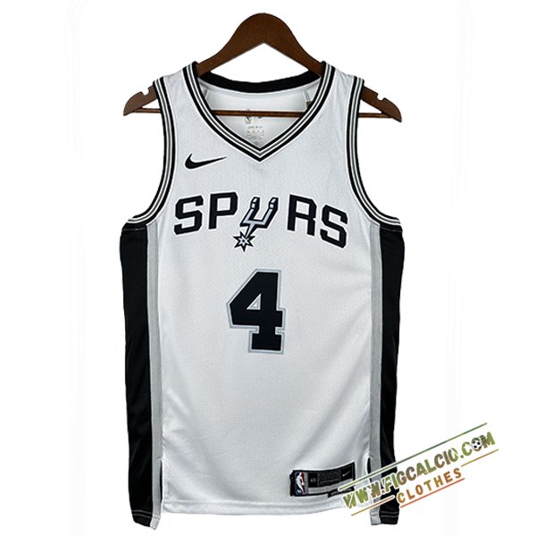 Maglia San Antonio Spurs (FOX #4) 2025/26 Bianco/Nero