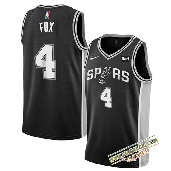 Maglia San Antonio Spurs (FOX #4) 2025/26 Nero/Grigio/Bianco