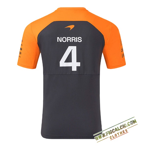 T-Shirt McLaren (NORRIS #4) F1 Team Nero/Arancia 2025