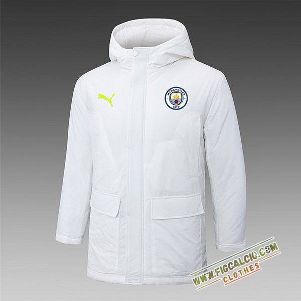 Insieme Tuta Piumino Con Cappuccio Manchester City Bianco 2024/2025