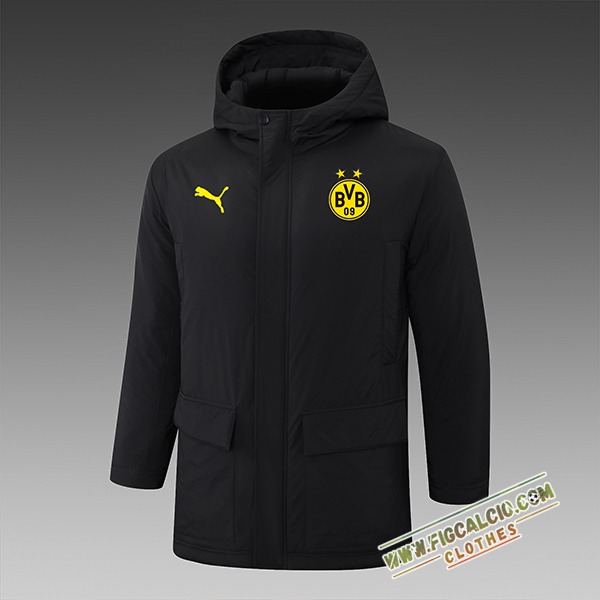 Insieme Tuta Piumino Con Cappuccio Dortmund Nero 2024/2025