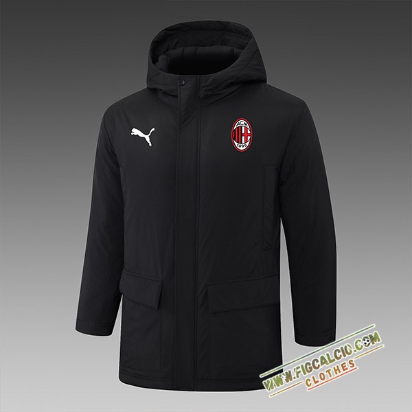 Insieme Tuta Piumino Con Cappuccio AC Milan Nero 2024/2025