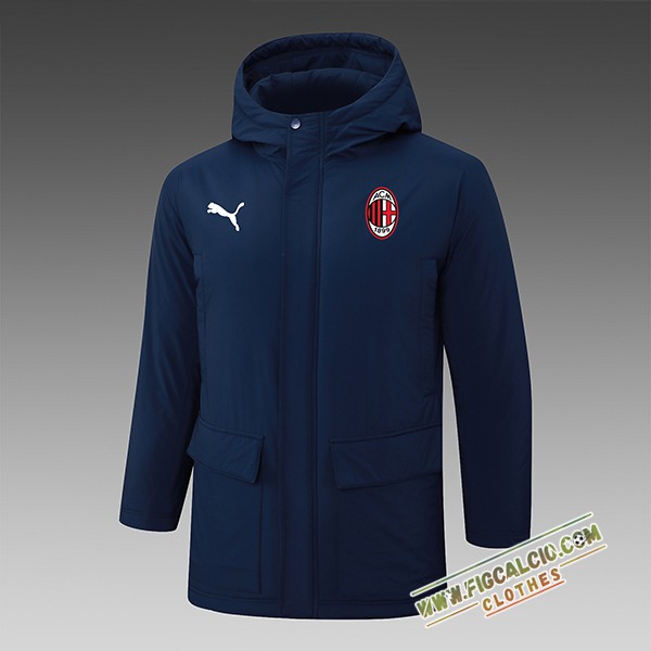 Insieme Tuta Piumino Con Cappuccio AC Milan Blu Reale 2024/2025