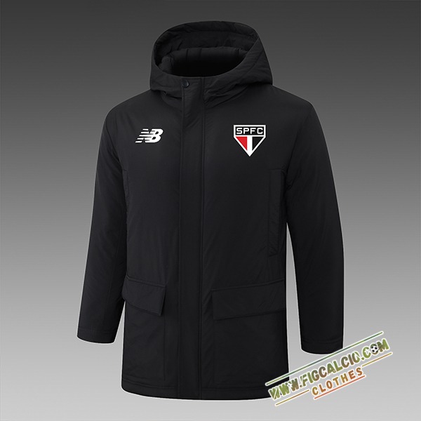 Insieme Tuta Piumino Con Cappuccio Sao Paulo FC Nero 2024/2025