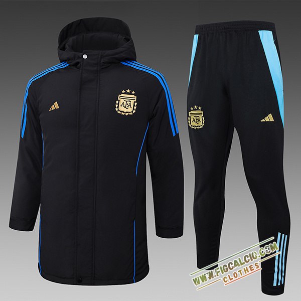 Insieme Tuta Piumino Con Cappuccio Argentina Nero/Blu/Giallo 2024/2025
