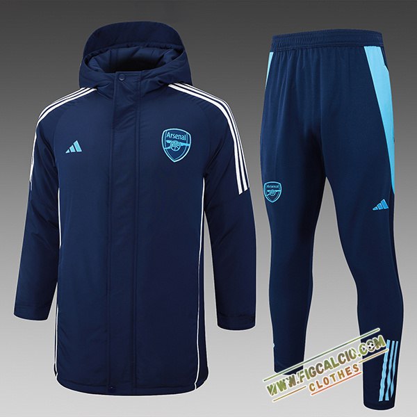 Insieme Tuta Piumino Con Cappuccio Arsenal Blu Reale 2024/2025