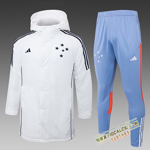 Insieme Tuta Piumino Con Cappuccio Cruzeiro Bianco/Nero/Blu/Arancia 2024/2025