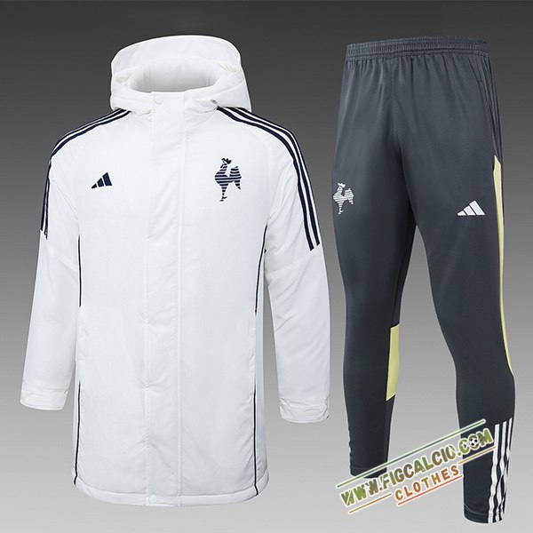 Insieme Tuta Piumino Con Cappuccio Atlético Mineiro Bianco/Nero/Grigio/Giallo 2024/2025