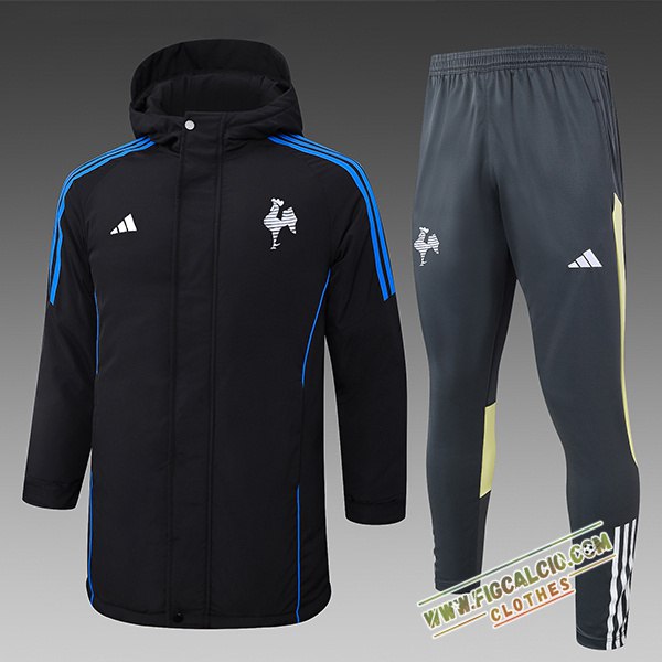 Insieme Tuta Piumino Con Cappuccio Atlético Mineiro Nero/Blu/Grigio/Giallo 2024/2025