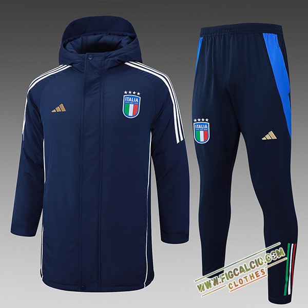 Insieme Tuta Piumino Con Cappuccio Italia Blu Reale 2024/2025