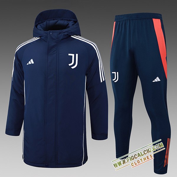 Insieme Tuta Piumino Con Cappuccio Juventus Blu/Bianco/Arancia 2024/2025