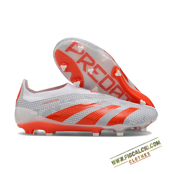 Adidas Scarpe Da Calcio PREDATOR ELITE LACELESS BOOTS FG Grigio/Bianco/Arancia