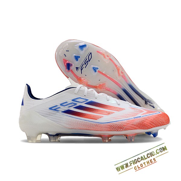 Adidas Scarpe Da Calcio F50 ELITE FG Bianco/Arancia/Blu -02