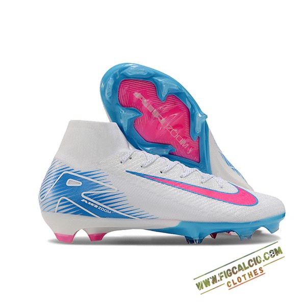 Nike Scarpe Da Calcio Air Zoom Mercurial Superfly IIX Elite FG Bianco/Blu/Rosa -02